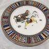 British Retro Hermes Bone China Oval Plate - Spray Painted Cartoon Design