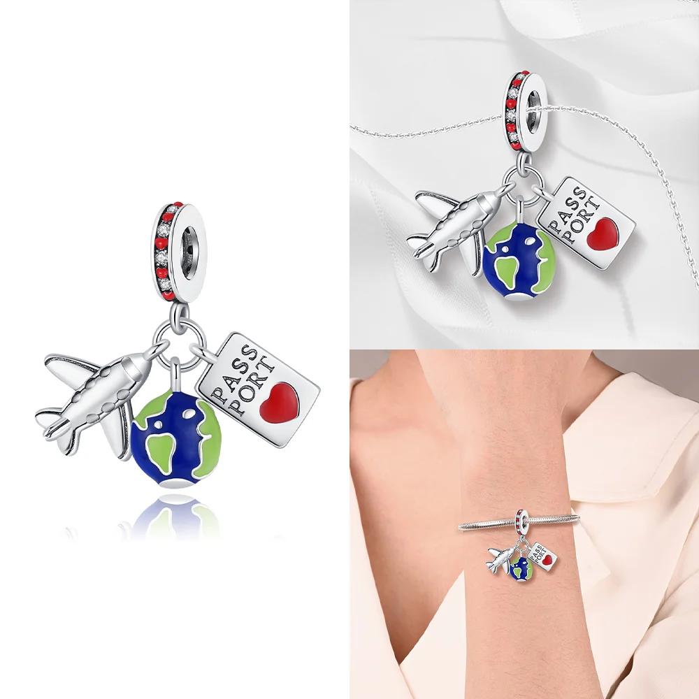 Kupfer Charm Anhänger Kamera Turm Schiff Erde Flugzeug Anhänger Passend für DIY Armband Halskette Schmuck für Frauen Geschenke