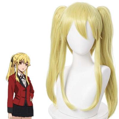 50CM Shoet Wigs Cosplay Costumes Anime Kakegurui Mary Saotome Meari Blonde Ponytail Hair Heat Resistant Cosplay Wig