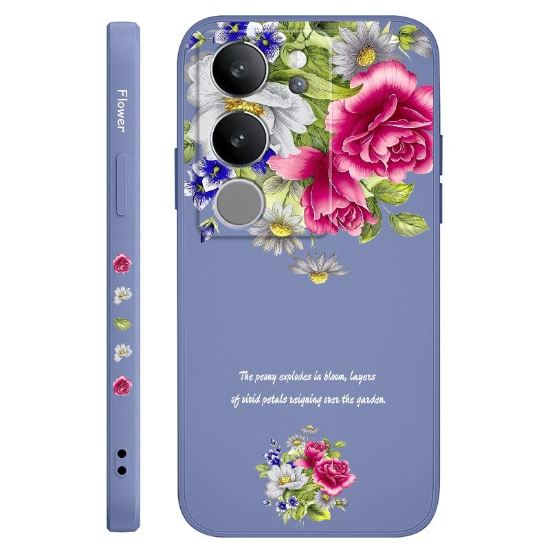 Garden Rose Phone Case For VIVO V40 V30 V29 V29E V27 V27E V25 V25E V23 V23E V21 V20 Y20 Y12 Y21 Y22 Y50 Y35 Y76 Y36 Pro 4G 5G
