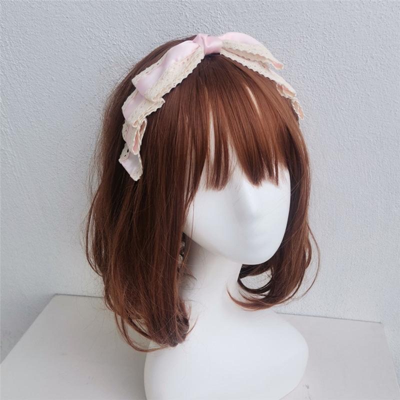 Multicolor Lolita Lace Hair Hoop Sweet Big Bowknot Headband Handmade Hair Accessories Gift for Girlfriend Daughter