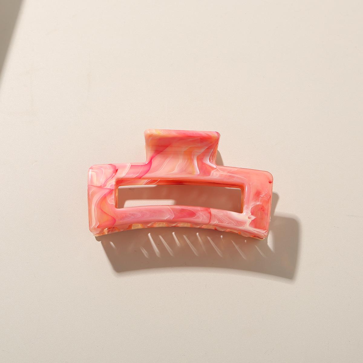 

Korean Style Colorful Hollow Rectangular Hair Claw Clip with Bright Marble Pattern for Women Bulk (No Packaging)
