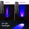 UV Powerful LED Flashlight 395nm Ultraviolet Torch Aluminium Alloy Purple Light Waterproof Self Defense Marker Checker Detector
