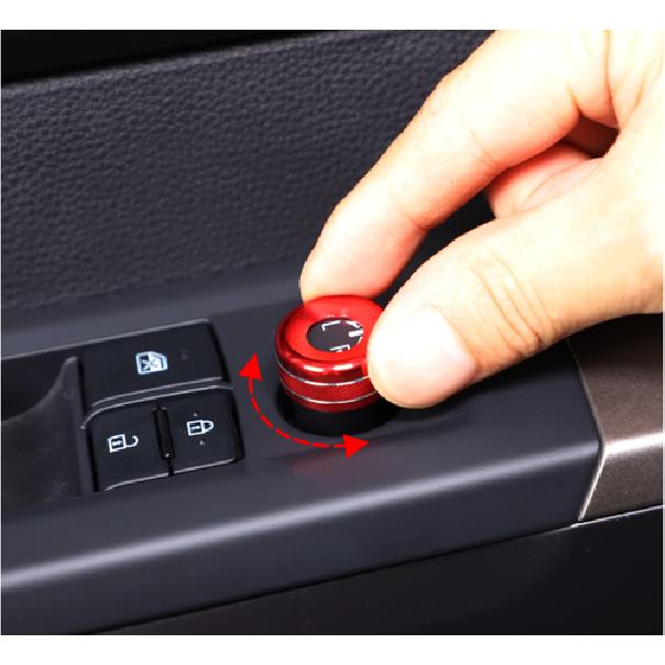 Red Aluminum Rearview Mirror Adjust Knob Cover For Toyota Sequoia -2025