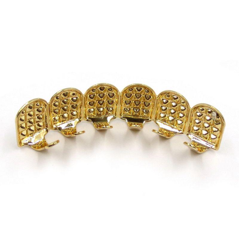 New Fshion Hip Hop Gold Silver Colour Iced Out CZ Teeth Grillz Top Bottom Men Women Jewelry Party Gifts