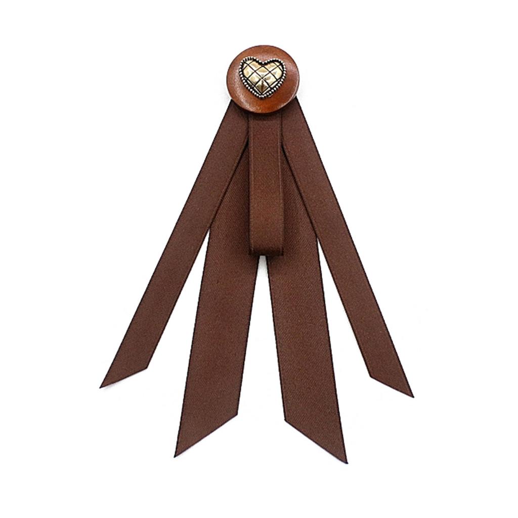 Coffee Brown Necktie Fashion School Uniform Bow Tie Solid Color Necktie for Women's Shirts