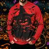 Men's Long Sleeve Hoodie Sun Shirt with Halloween Print