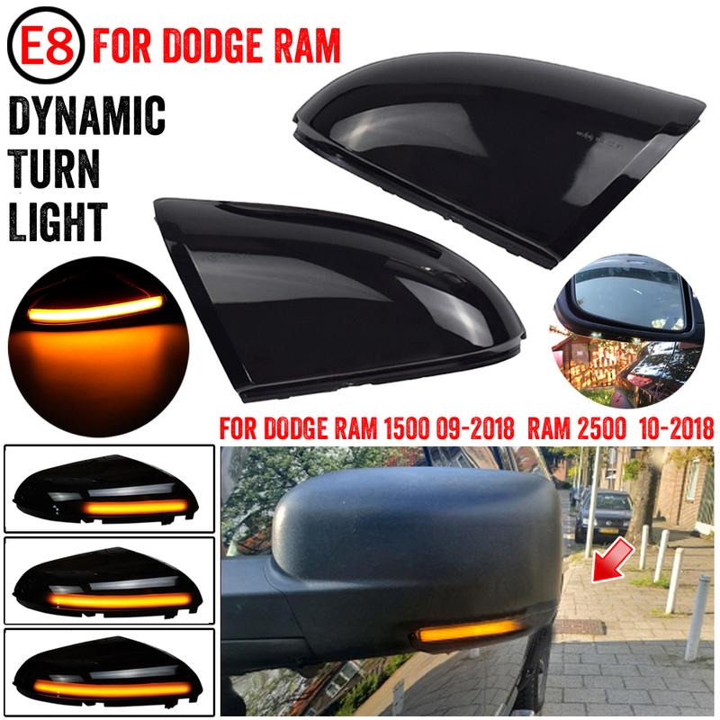 For Dodge Ram 1500 2009-2018 2500 2010-2018 Car Led Side Mirror Turn Signal Light Dynamic Indicator Lamp