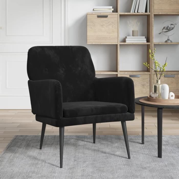 351409 vidaXL Armchair Black 62x79x79 Cm Velvet
