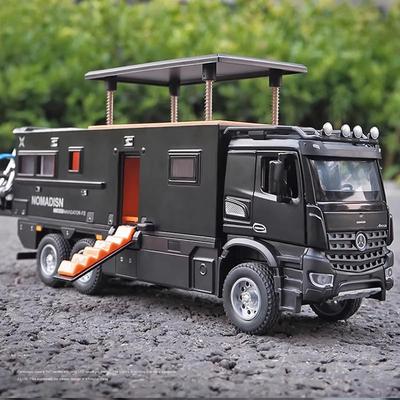 1:24 Mercedes Benz Kamper RV Karavan Oyuncak Model Araba Diecast Geri Çekilebilir Kamyon Oyuncak Araba Modeli Ses ve Işık ile Çocuklar, Erkekler, Kızlar için Uygun
