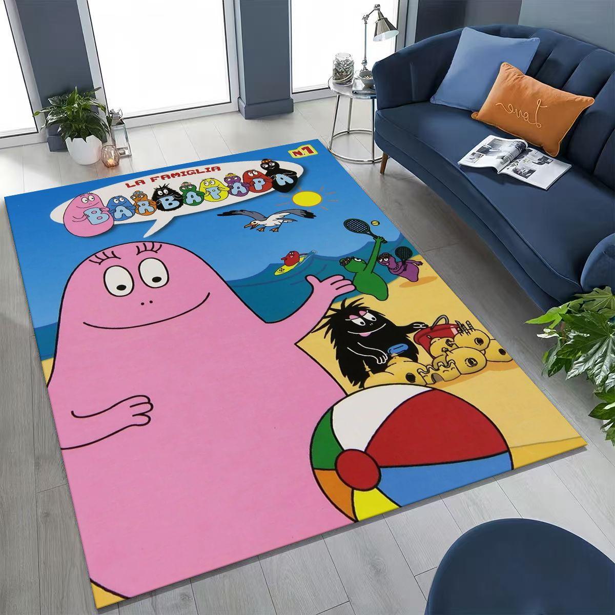

Cartoon Les Barbapapa Barbamama Family Rug for Bedroom Living Room Sofa Home Doormat Decor, Large Kids Play Non-slip Floor Mat 60x90cm( 23x35in )