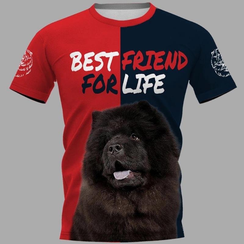 Men's T-shirt Dog Print 3d Printing Summer Fashion Round Neck Loose Short-sleeved Shirt Casual Men's T-shirt