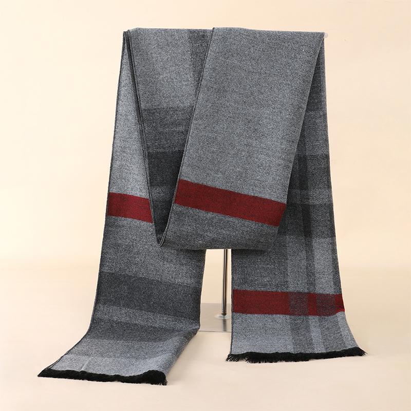 RUNMEIFA  Classic Autumn & Winter Warm Plaid Man Scarf Cashmere Wool Panama Soft Striped Long Scarf High Quality 40 Colors