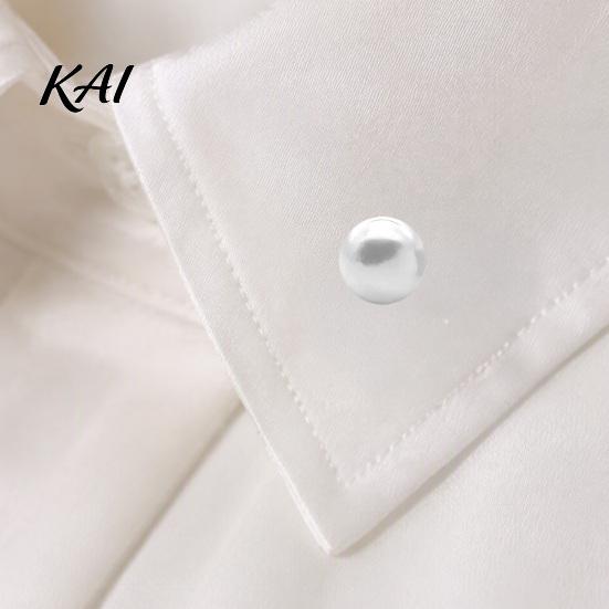Cardigan Collar Clip 5PCS Pearl Buttons for Women, Clothing Invisible Anti-Exposure Safety Pins, No Anti Slip Scarf Buckle Damage Iron Brooch