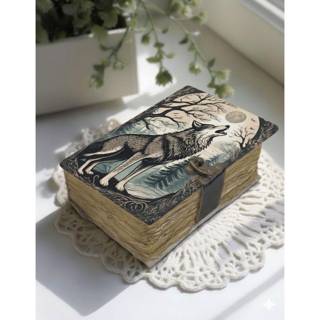 Leather Grimoire – Spell Book of Shadows Journal | Thick Vintage Notebook for Women, Writers | Deckle Paper Journals for gift