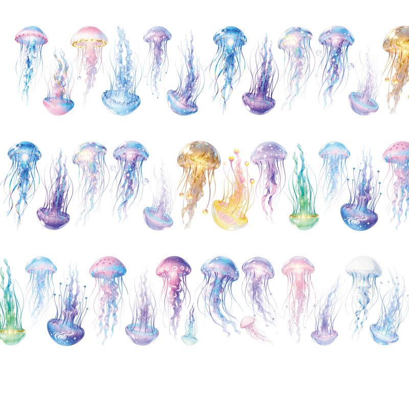 Pet Tape Journal Dreamy Jellyfish Collage Decoration Card Landscaping Ocean Collage Jellyfish