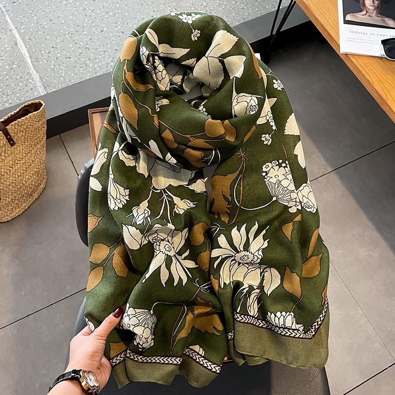 

Винтажный хлопчатобумажный льняной шарф женский зимний теплый платок