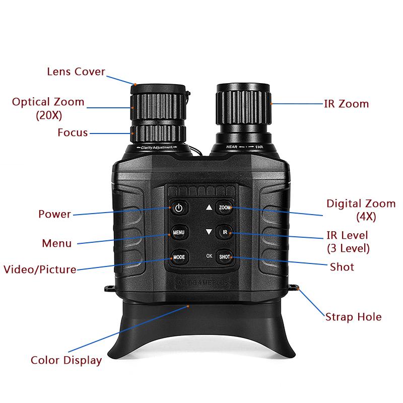 WG550B with Adjustable Focus and 300-meter Visibility 8MP 1080P Infrared Digital Night Vision Large-screen Binoculars
