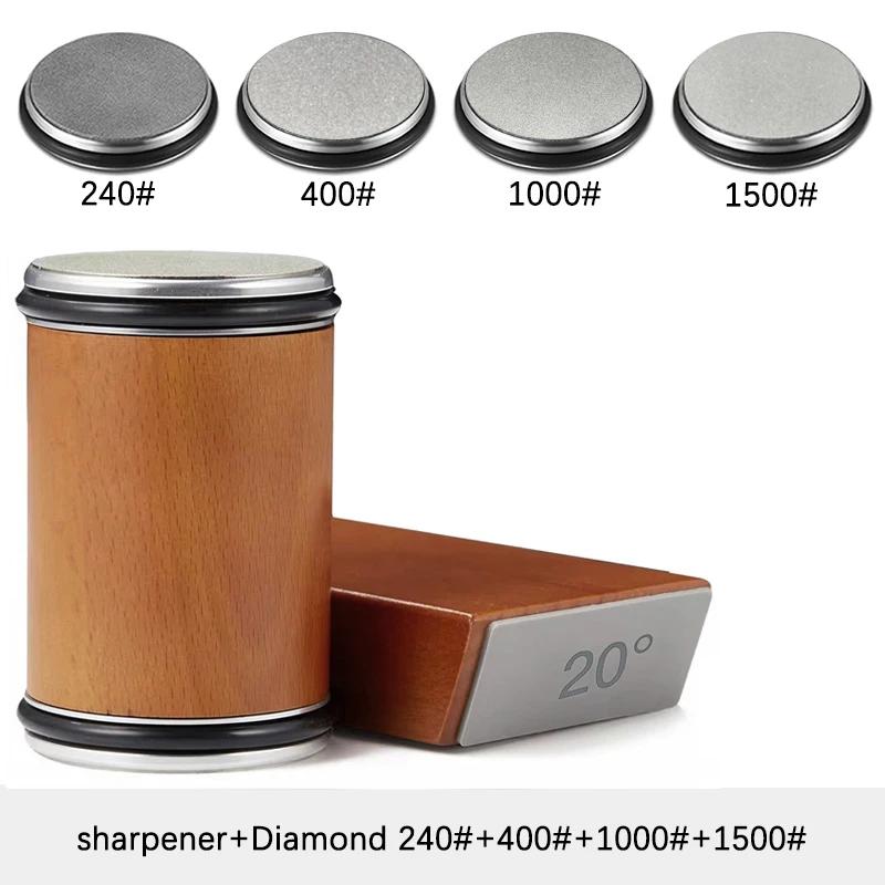 Válcová bruska na nože Magnetický držák na nože Diamantová brusná sada s úhlem 15 a 20 stupňů Váleček Kuchyňský doplněk