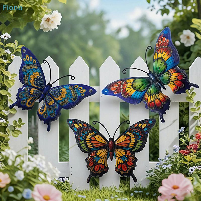 3 Pezzi Decorazione da Parete in Ferro a Forma di Farfalla, Decorazione da Parete per la Casa, Adatta per Giardino, Soggiorno, Camera da Letto, Cucina, Sala da Pranzo