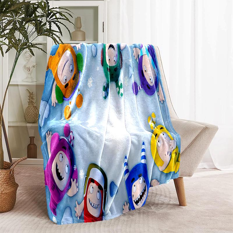 1pz Coperta Stampa Oddbods, Coperta Leggera per Divano, Letto - Morbida e Calda, Regalo per Tutte le Stagioni come Natale, Halloween