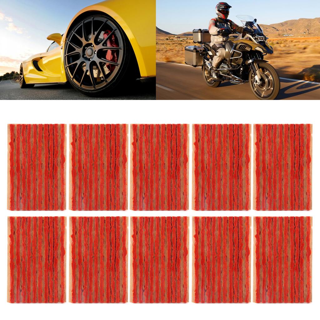 100pcs 100x3mm Tire Repair Plug Tubeless Tyre Rubber Sealing Strip Puncture Recovery for Car MotorcycleBrown