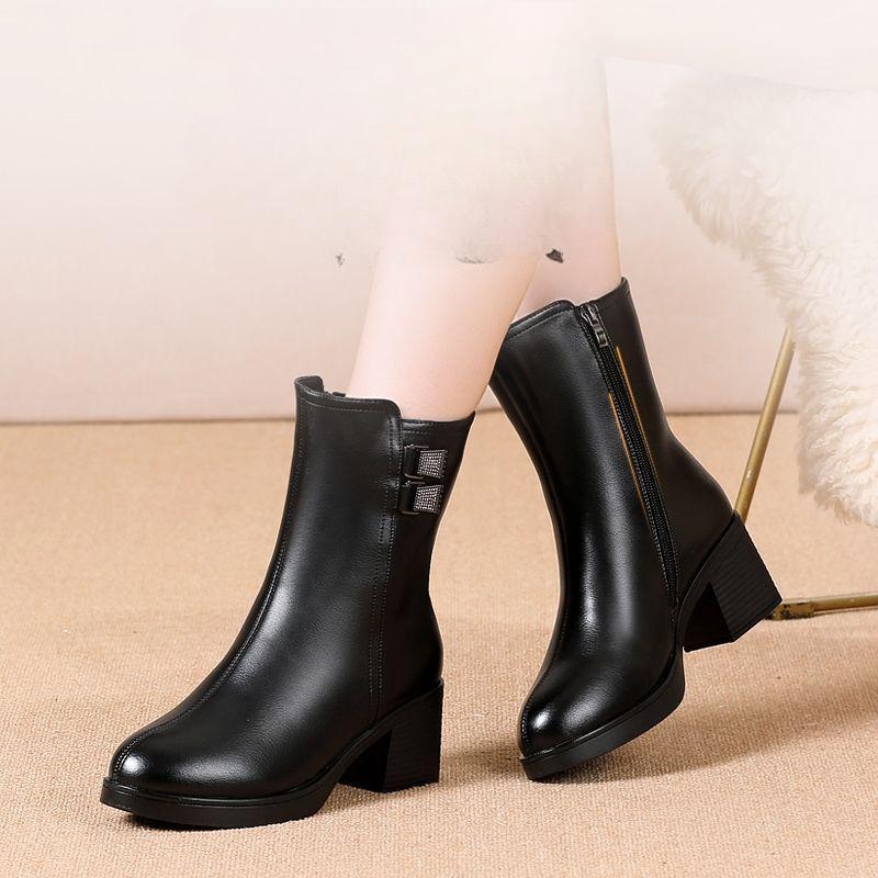 Autumn Winter Black Ankle Boots for Women Fashion Casual British Style PU Leather Shoes Female Shoes