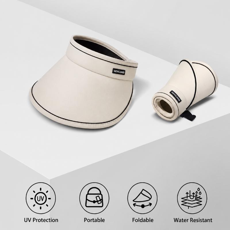 Women's UPF50+ Roll-Up Sun Visor Packable Sun Visor Summer Roll-Up Visor Wide Brim Roll-Up Sun Visor
