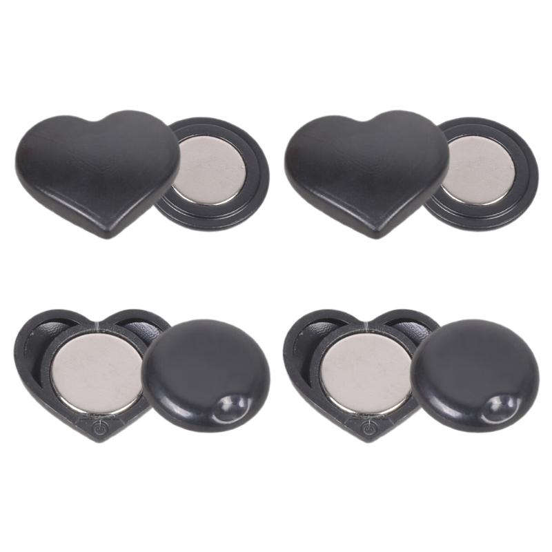 4 Pairs Heart Shaped Race Running Bib Magnets Magnetic Clip For Race Number Attachment Securely Hold Lightweight 1