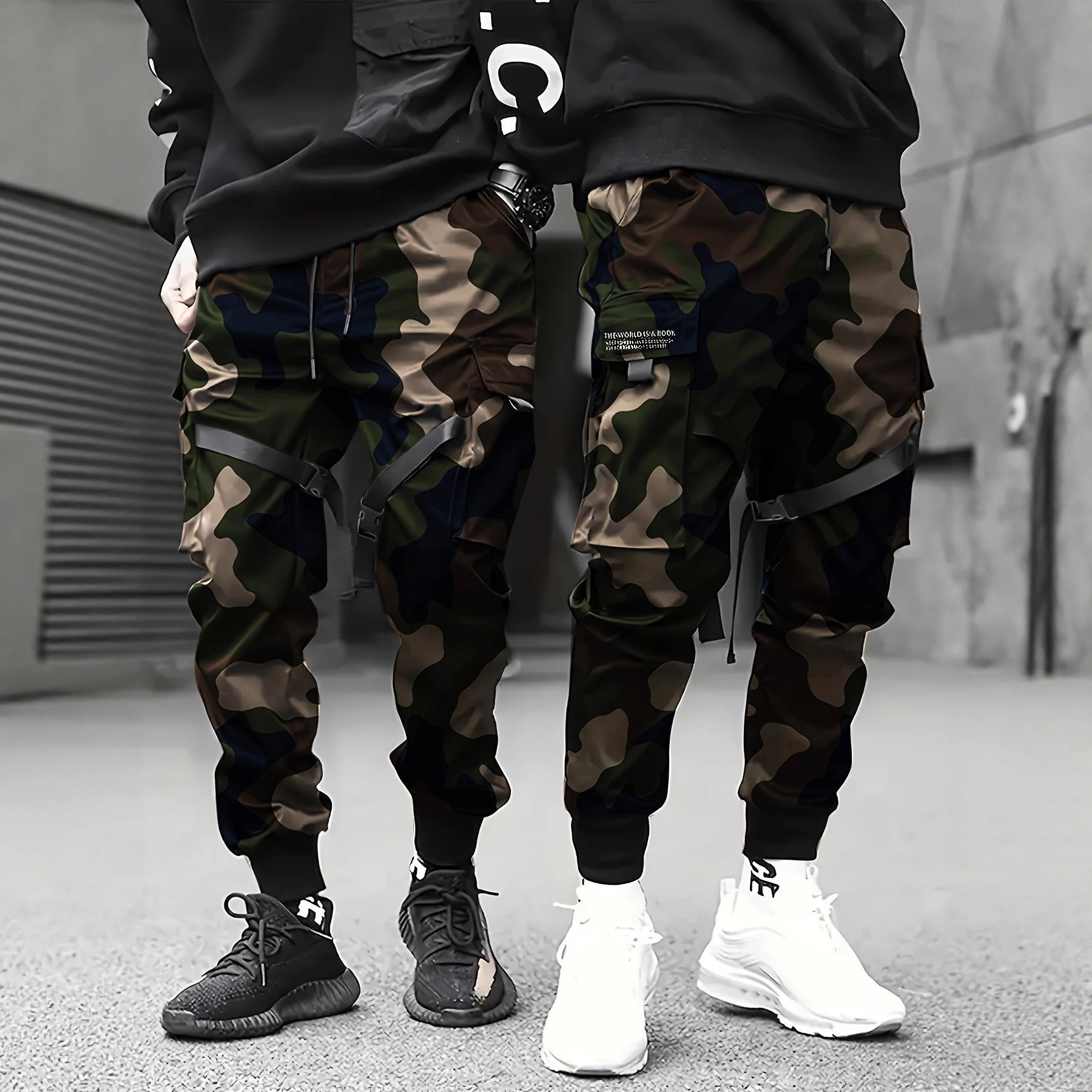 

Outdoor Sports Casual Pants, Camouflage Pants, Middle-aged and Young Men s Leg Tied Pants, Straight Leg Pants S камуфляж зелений колір