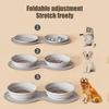 Folding Silicone Pet Bowl Non-slip Anti-Choking Dual Feeding Bowl Small Medium Large Dogs Slow Feeder Portable Dry Wet Food Water Bowl