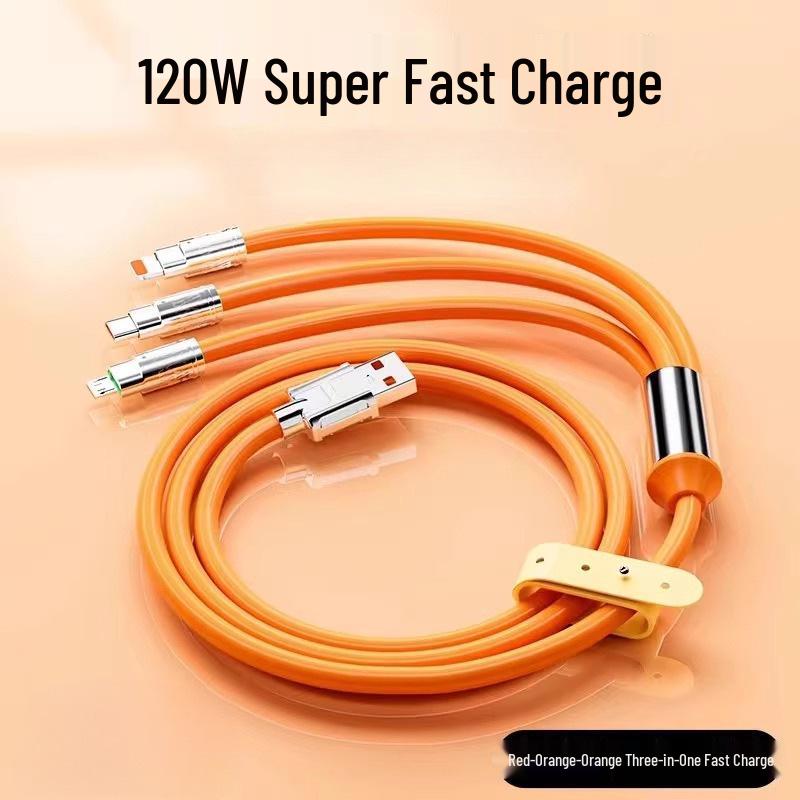 120W Super Fast Multi-Port Charger with 3-in-1 Data Cable Car Kit