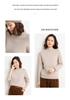 Women's Cashmere Saddle Shoulder Pullover - 2024 Autumn/Winter Thick Knit Half-High Neck Sweater