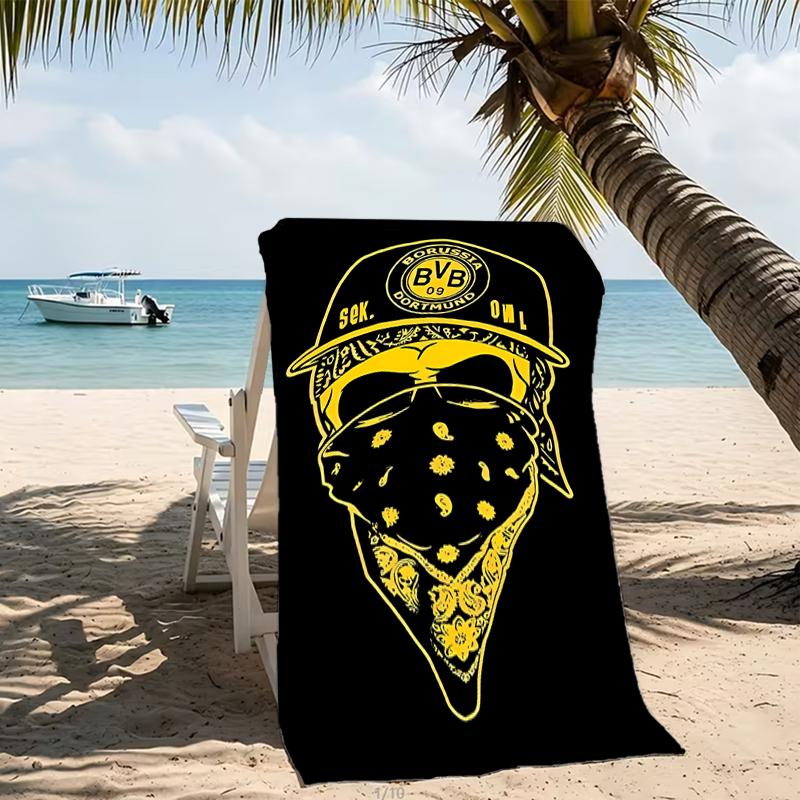 Beach Towel with Borussia Dortmund Pattern - Soft,absorbent,machine Washable Lightweight&Modern,swimming,Travel Essentials