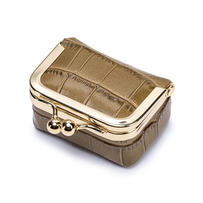 Neue Leder kompakte goldene Tasche Diamantring Schmucktasche Mini Ring Halskette Ohrringe Schmuckschatulle Münzbeutel Wechselgeldtasche