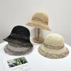 Summer Women's Knitted Fisherman Hat Hollow Sunscreen and Sunshade Colorful Straw Hat