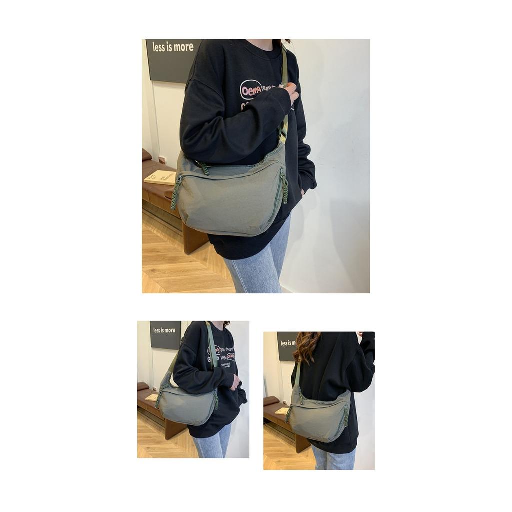 Torba tote o dużej pojemności, Lekka nylonowa torba crossbody z regulowanym paskiem i wieloma zapinanymi na zamek przegródkami