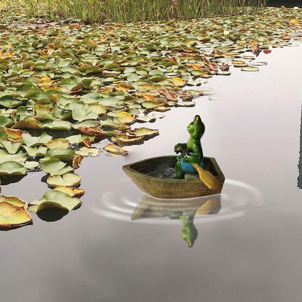 Resin Animal Sculpture Cartoon Floating Pond Ornament Funny Miniatures Figurine  Desk