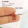 2pcs/lot Pendant Charm Fish Ocean Shark Starfish Lobster Coral Necklace Earring Stainless Steel Gold PVD Red