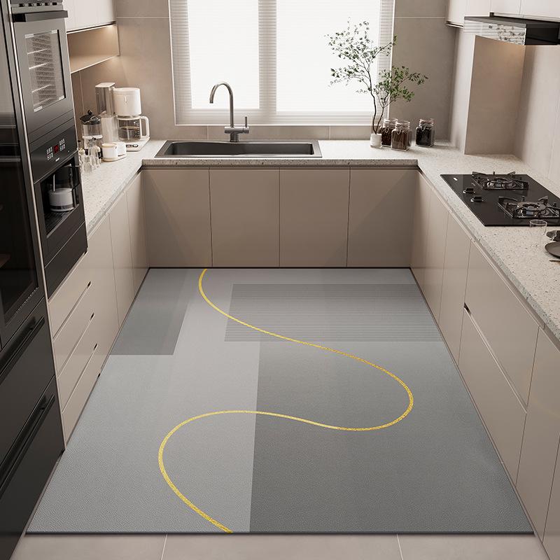Geometric Diatom Mud Kitchen Floor Mat - Water-Absorbent, Quick-Drying, Stain & Wear Resistant