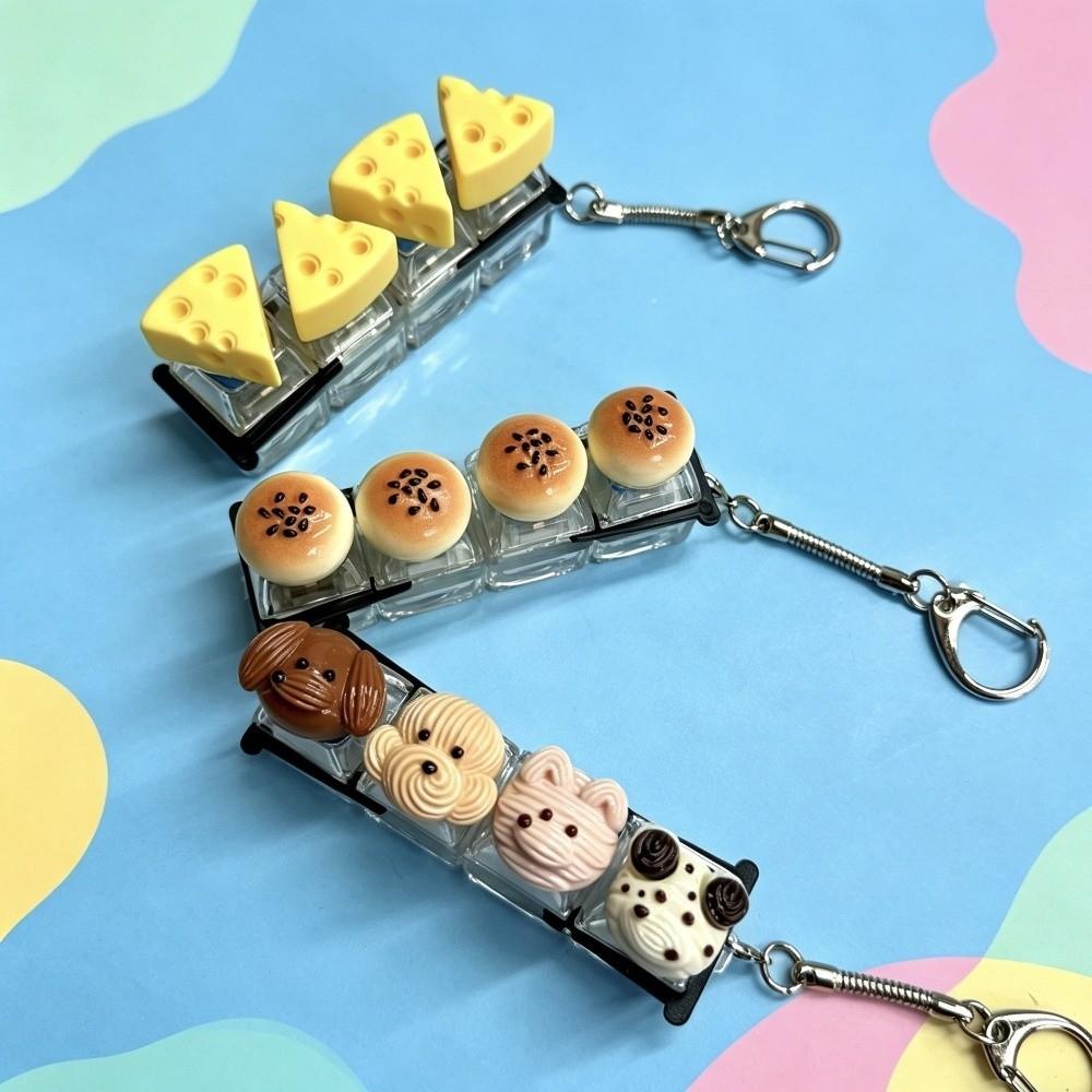 Simulation Food Food Miniature Fidget Keycap Finger Button Fake Food Key Chain  Bag Charm