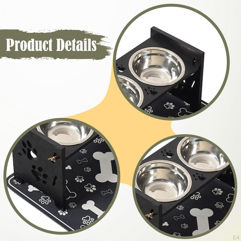 Elevated Cat Bowls Feeding Puppy Dishes Portable Pet Food Feeder Raised Station