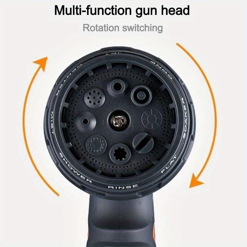 Pistol cu apă cu 8 funcții, pistol de pulverizare de înaltă presiune, irigare grădină, plante, flori, gazon, legume, spălare mașină sau casă, unealtă, pistol cu apă portabil de înaltă presiune