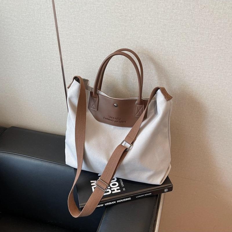 Large capacity bag New women's bag Fashion commuter shoulder bag Canvas trendy versatile large tote bag