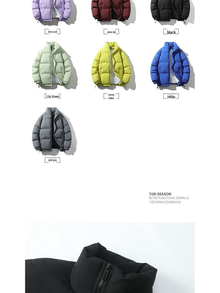 JSEN Trendy Cotton Stand Collar Down Jacket for Men & Women - 2025 Winter Warm Casual Couple Jacket.