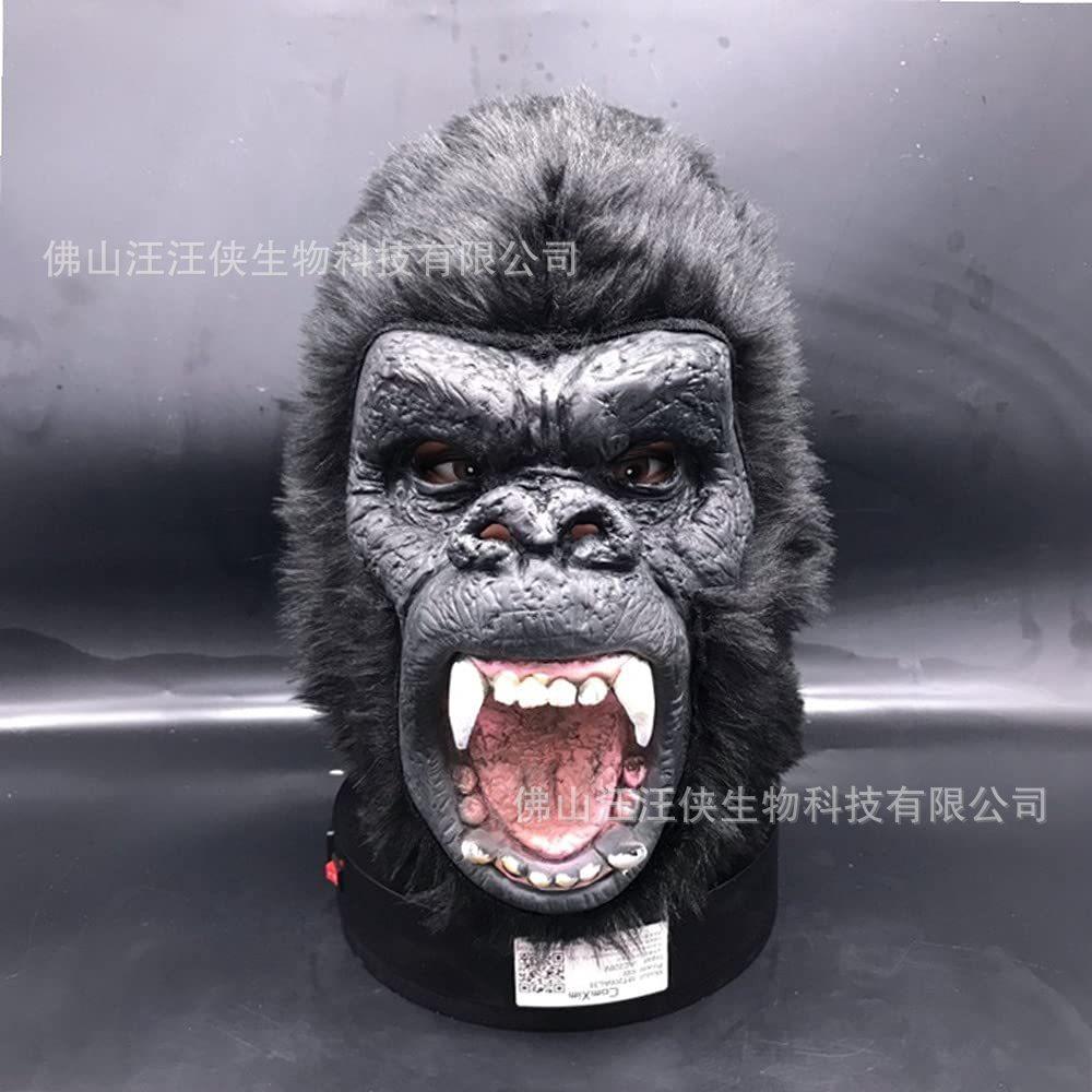 Godzilla mask, King Kong gorilla headgear, full-face latex animal costume for Halloween, Tyrannosaurus Rex prop
