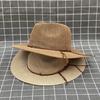 Handmade Panama Hat Elegant Wide Brimmed Decorated Sun Hat for Women Party British Beach Hat Lady Knitted Straw Hat