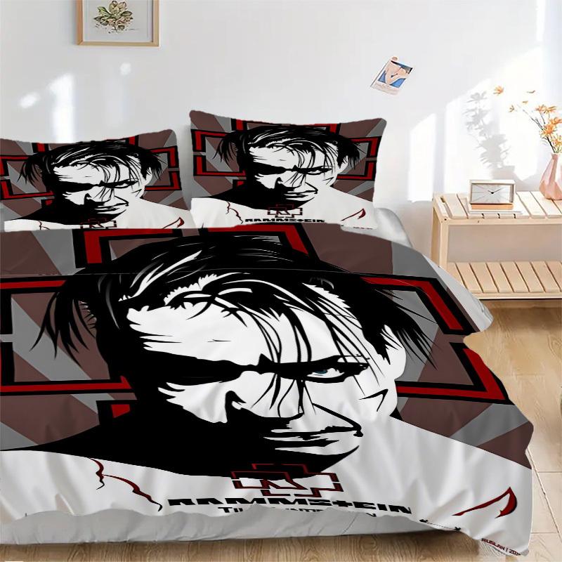 3pcs Rammstein Till Lindemann Comforter Set - Four Seasons Home High,Machine Washable Bedspread with Pillowcases (No Filling) Yy250909065
