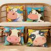 Cushion Cute Cover Soft Case Sofa Living Cartoon Room Illustration Home Comfortable Office Cow Decor Protective Pillow