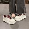 Thick-soled Little White Shoes Women's New Autumn Versatile Casual Shoes Muffin Sole Heightening Leather Board Shoes